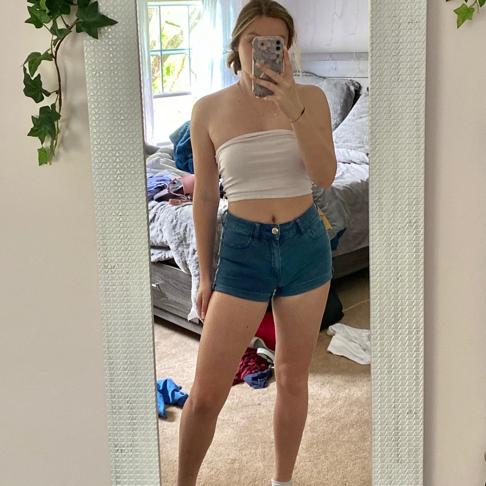 blue jean shorts
